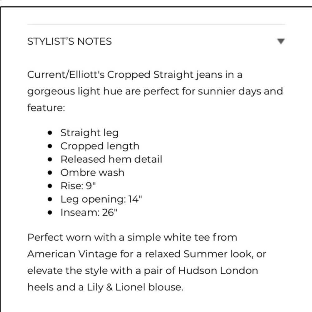 Current Elliott cropped straight leg jeans - Picture 4 of 11
